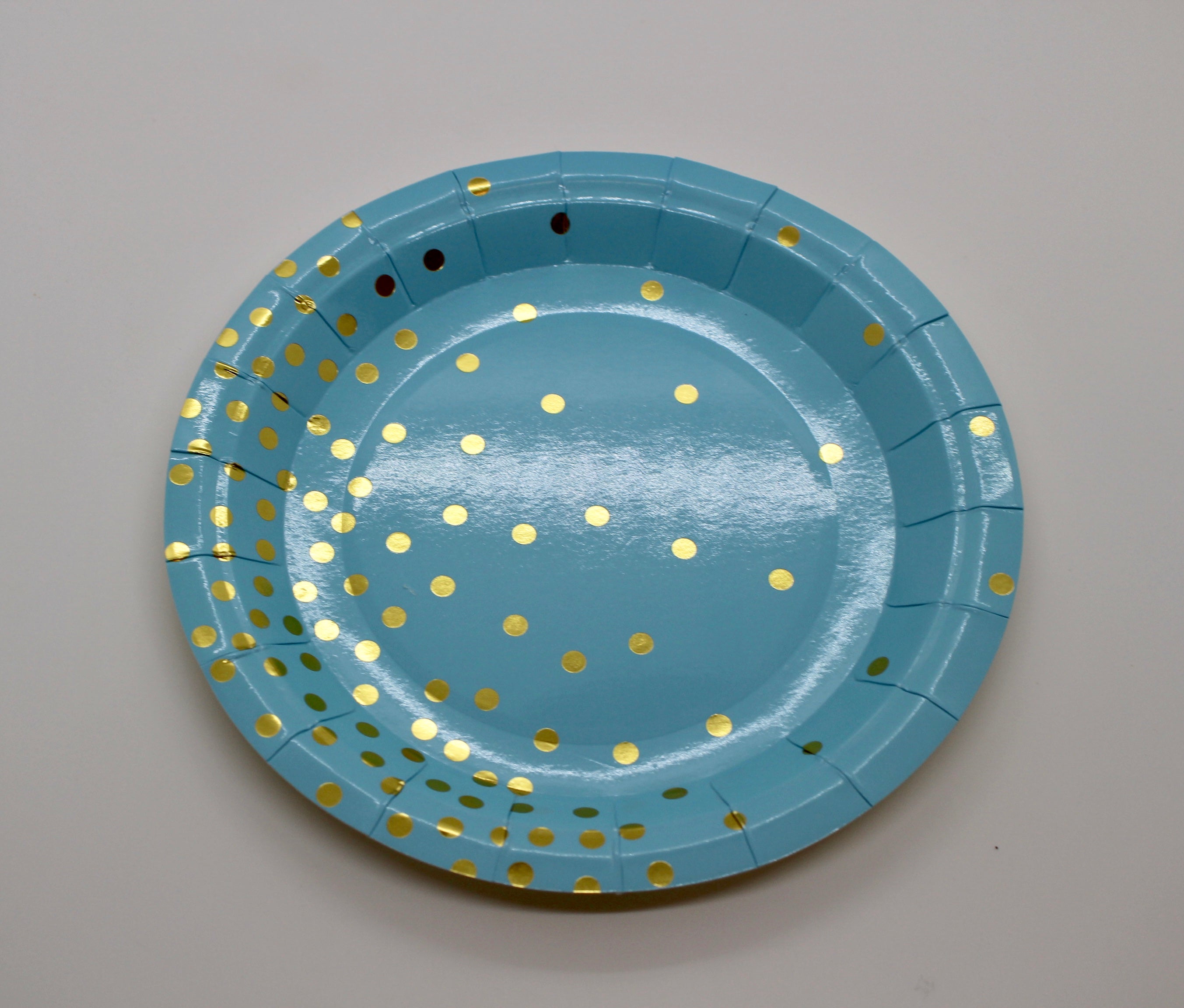 Blue & Gold Confetti Paper Plates - Set of 10 –